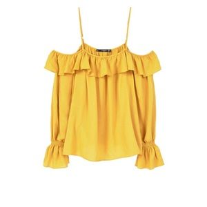 Mango Flowy Off-Shoulder Blouse